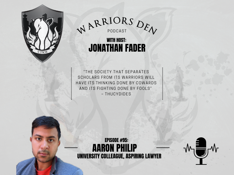 Episode 95 – Aaron Philip University Colleague and Hopeful soon to be Lawyer